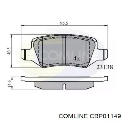 CBP01149 Comline колодки тормозные задние дисковые