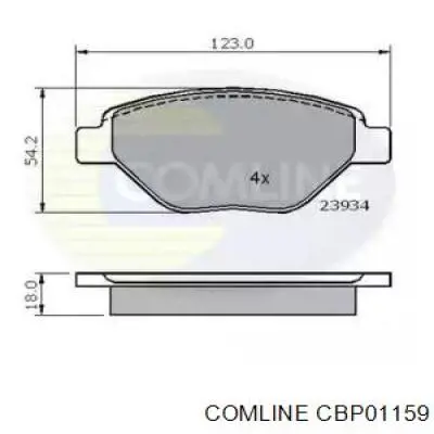 Передние тормозные колодки CBP01159 Comline