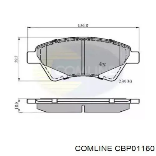 Тормозные колодки Comline CBP01160