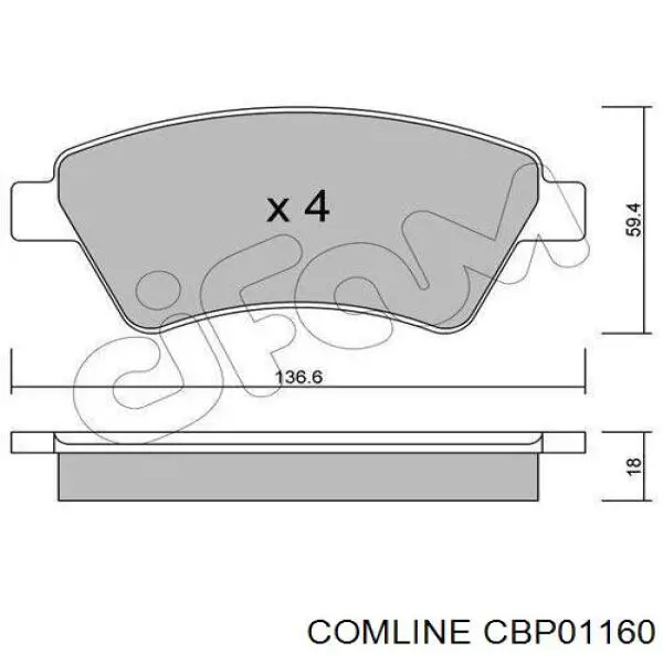 Колодки Comline CBP01160 цена, от 16.25 USD