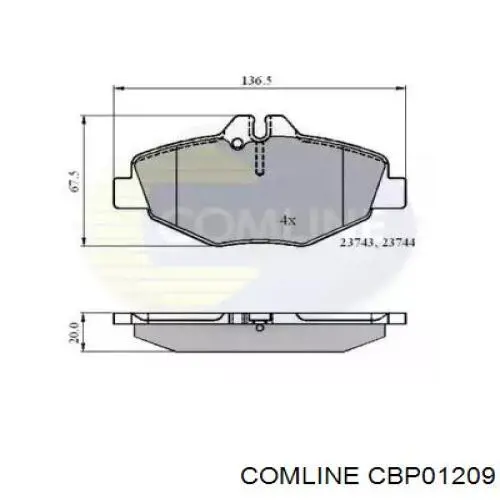 Передние тормозные колодки CBP01209 Comline