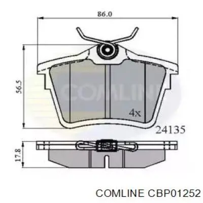 Задние тормозные колодки CBP01252 Comline