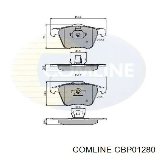 Передние тормозные колодки CBP01280 Comline