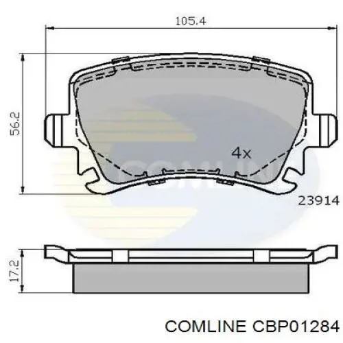 Колодки тормозные задние дисковые Comline CBP01284