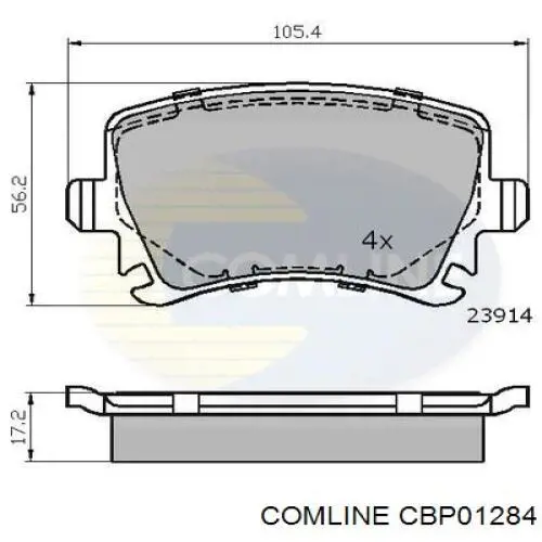 Pastillas de freno traseras CBP01284 Comline