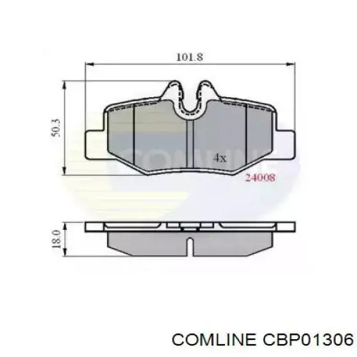 Колодки тормозные задние дисковые Comline CBP01306