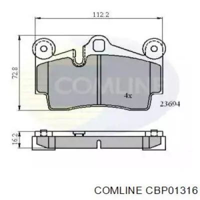 Колодки тормозные задние дисковые Comline CBP01316
