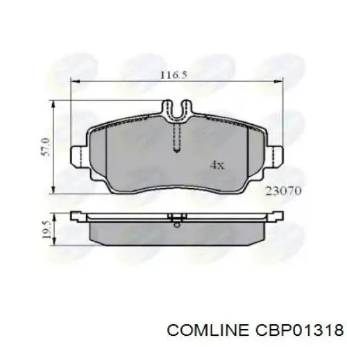 Передние тормозные колодки CBP01318 Comline