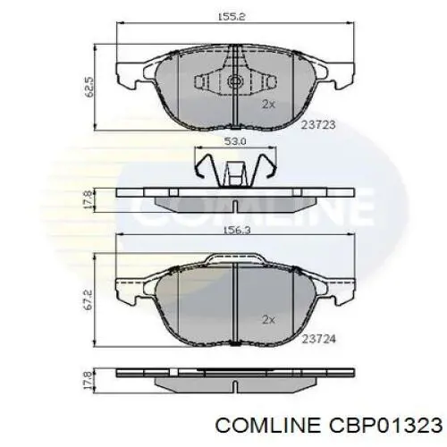 CBP01323 Comline колодки тормозные передние дисковые