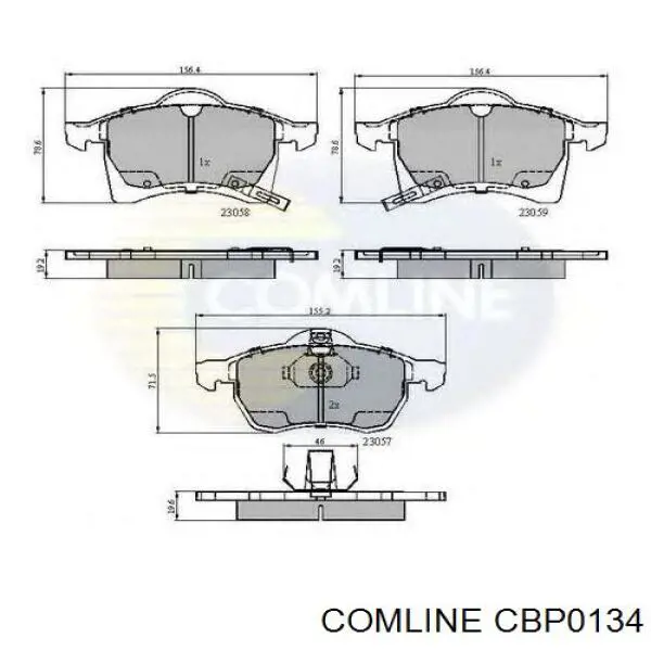 Передние тормозные колодки CBP0134 Comline
