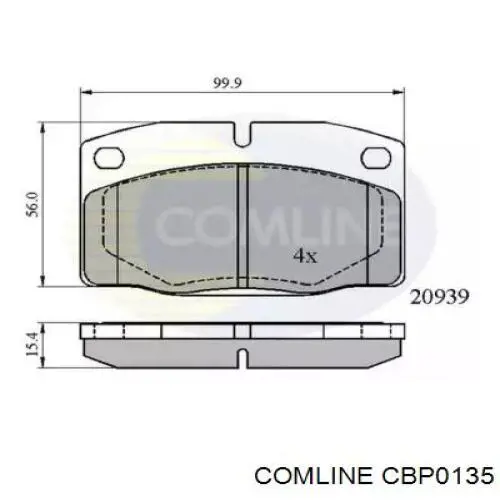 CBP0135 Comline колодки тормозные передние дисковые