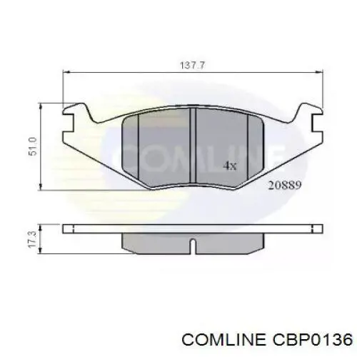 Передние тормозные колодки CBP0136 Comline