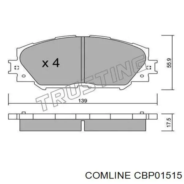 Передние тормозные колодки CBP01515 Comline