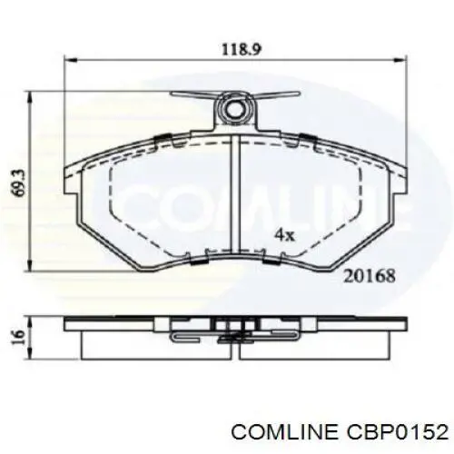 Передние тормозные колодки CBP0152 Comline