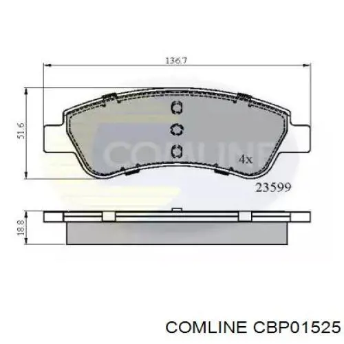 Передние тормозные колодки CBP01525 Comline