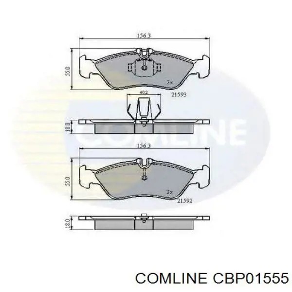 Передние тормозные колодки CBP01555 Comline
