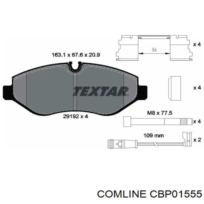 Колодки Comline CBP01555 цена, от 28.79 USD