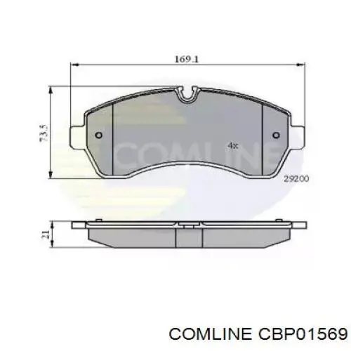 Передние тормозные колодки CBP01569 Comline