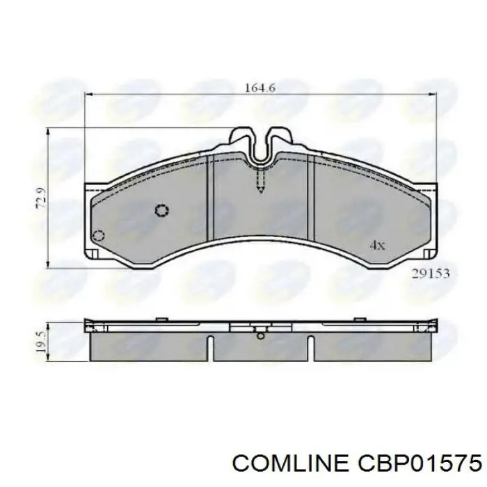 Задние тормозные колодки CBP01575 Comline