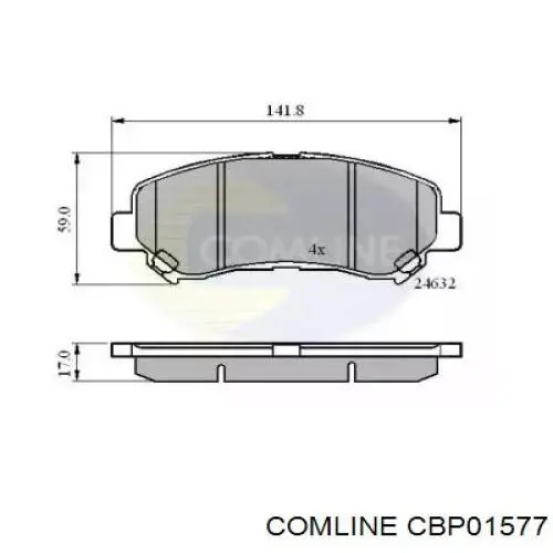 Передние тормозные колодки CBP01577 Comline