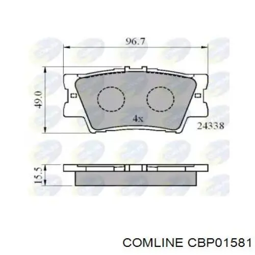 CBP01581 Comline sapatas do freio traseiras de disco