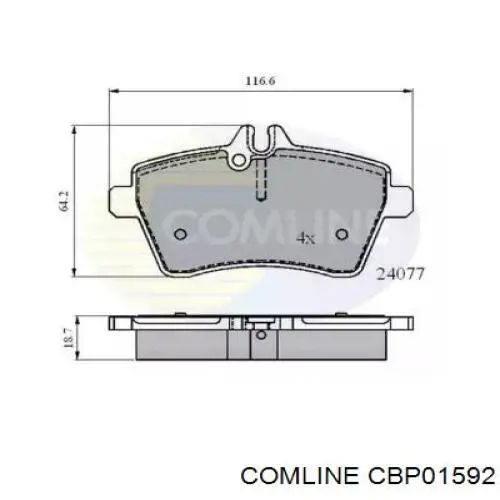 Передние тормозные колодки CBP01592 Comline