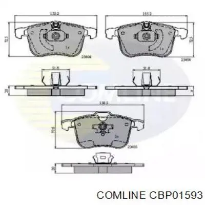 Передние тормозные колодки CBP01593 Comline