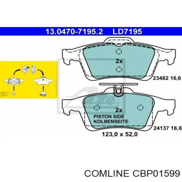 Задние тормозные колодки CBP01599 Comline