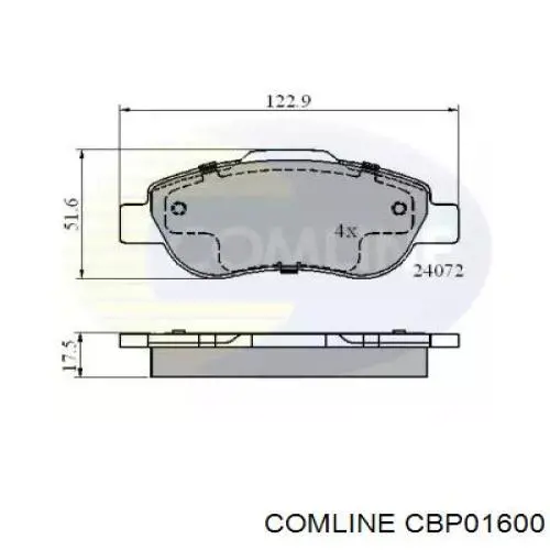 Передние тормозные колодки CBP01600 Comline