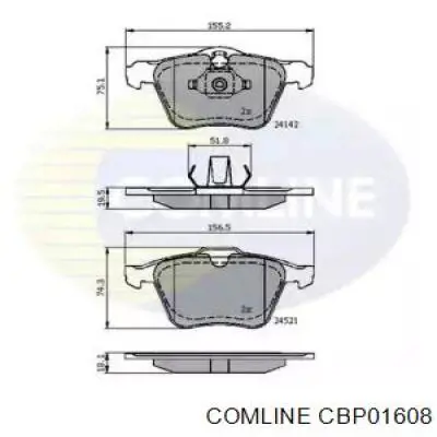 Передние тормозные колодки CBP01608 Comline