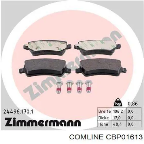 Купить CBP01613 Comline Колодки тормозные задние, дисковые