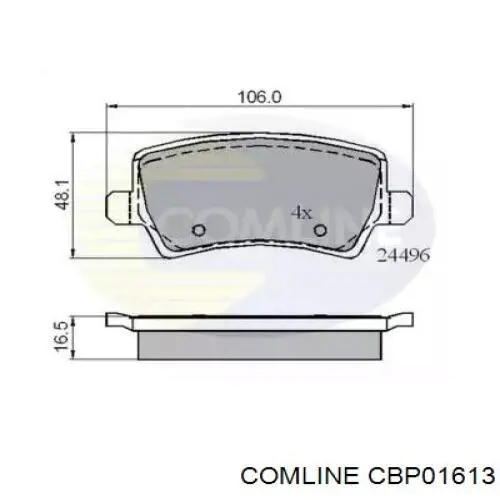 CBP01613 Comline колодки тормозные задние дисковые
