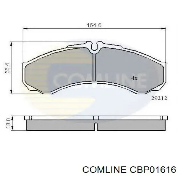 Передние тормозные колодки CBP01616 Comline