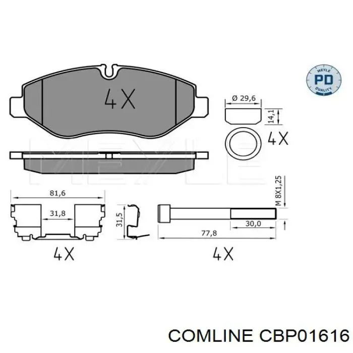 Купить CBP01616 Comline Колодки тормозные