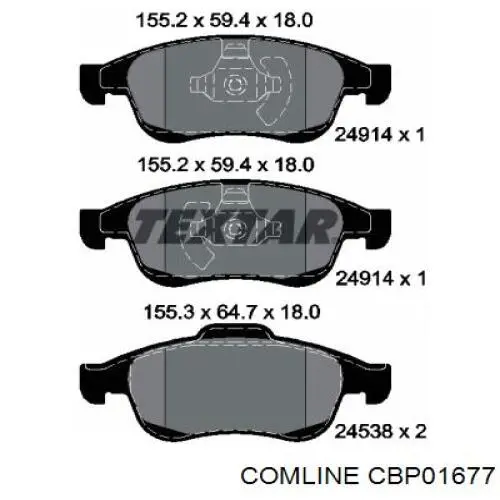 Pastillas de freno delanteras CBP01677 Comline