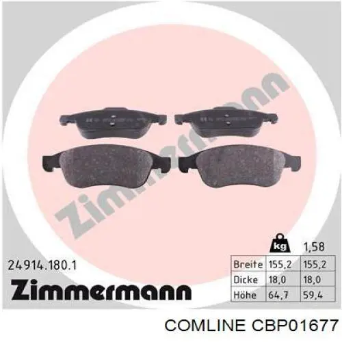 Колодки Comline CBP01677 цена, от 21.96 USD
