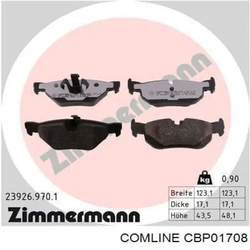 Задние тормозные колодки CBP01708 Comline
