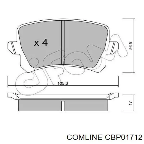 Задние тормозные колодки CBP01712 Comline