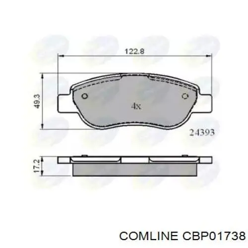 Передние тормозные колодки CBP01738 Comline