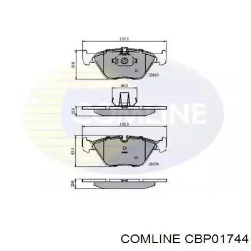 Передние тормозные колодки CBP01744 Comline