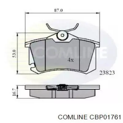 CBP01761 Comline колодки тормозные задние дисковые