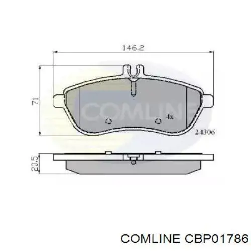 Передние тормозные колодки CBP01786 Comline