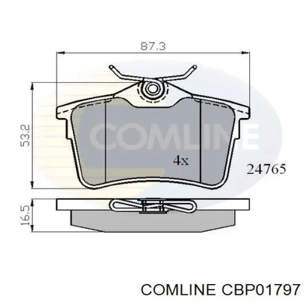 Pastillas de freno traseras CBP01797 Comline