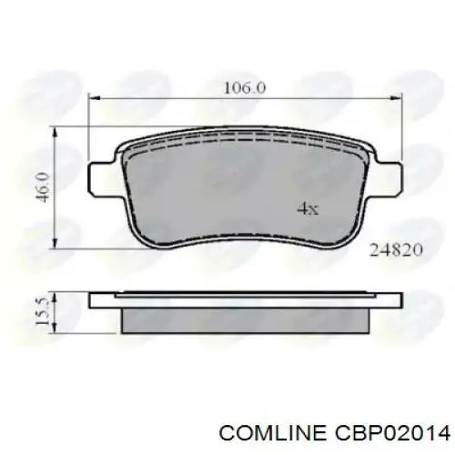 Задние тормозные колодки CBP02014 Comline