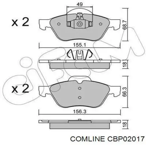 Купить CBP02017 Comline Колодки тормозные