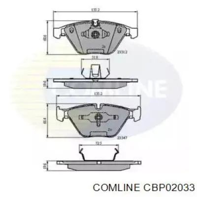 CBP02033 Comline колодки тормозные передние дисковые