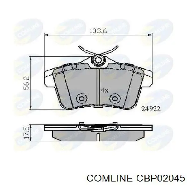 Задние тормозные колодки CBP02045 Comline