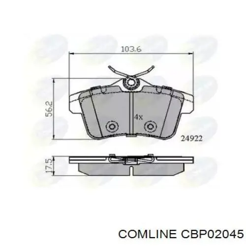 Pastillas de freno traseras CBP02045 Comline