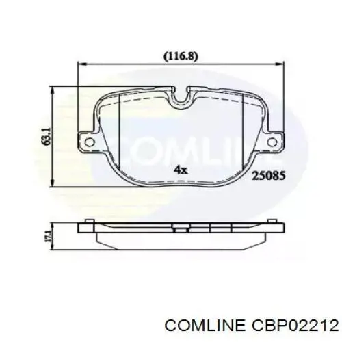 Задние тормозные колодки CBP02212 Comline