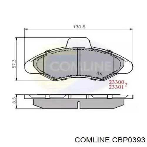 CBP0393 Comline колодки тормозные передние дисковые